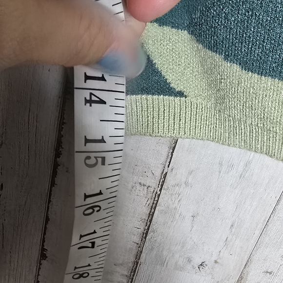 Bailey Rose Smile Sweater Crop Top M L Green Y2K - Picture 5 of 6